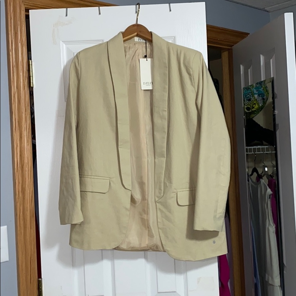 Khaki Cotton Blazer
